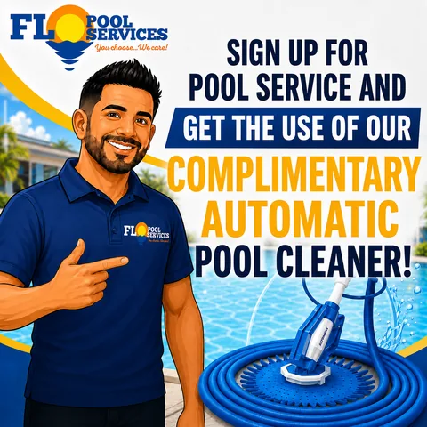 Sign up for pool service and get the use of our complimentary automatic pool cleaner.